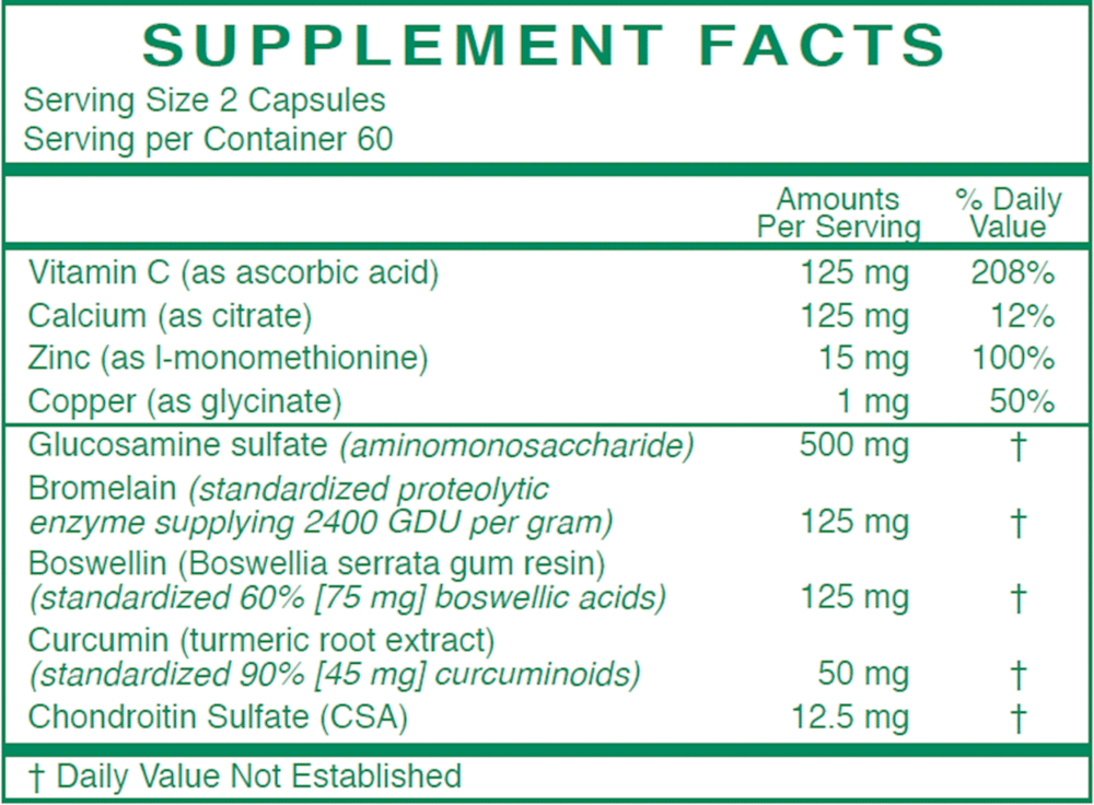 Rx Vitamins Arth-9 Ingredients