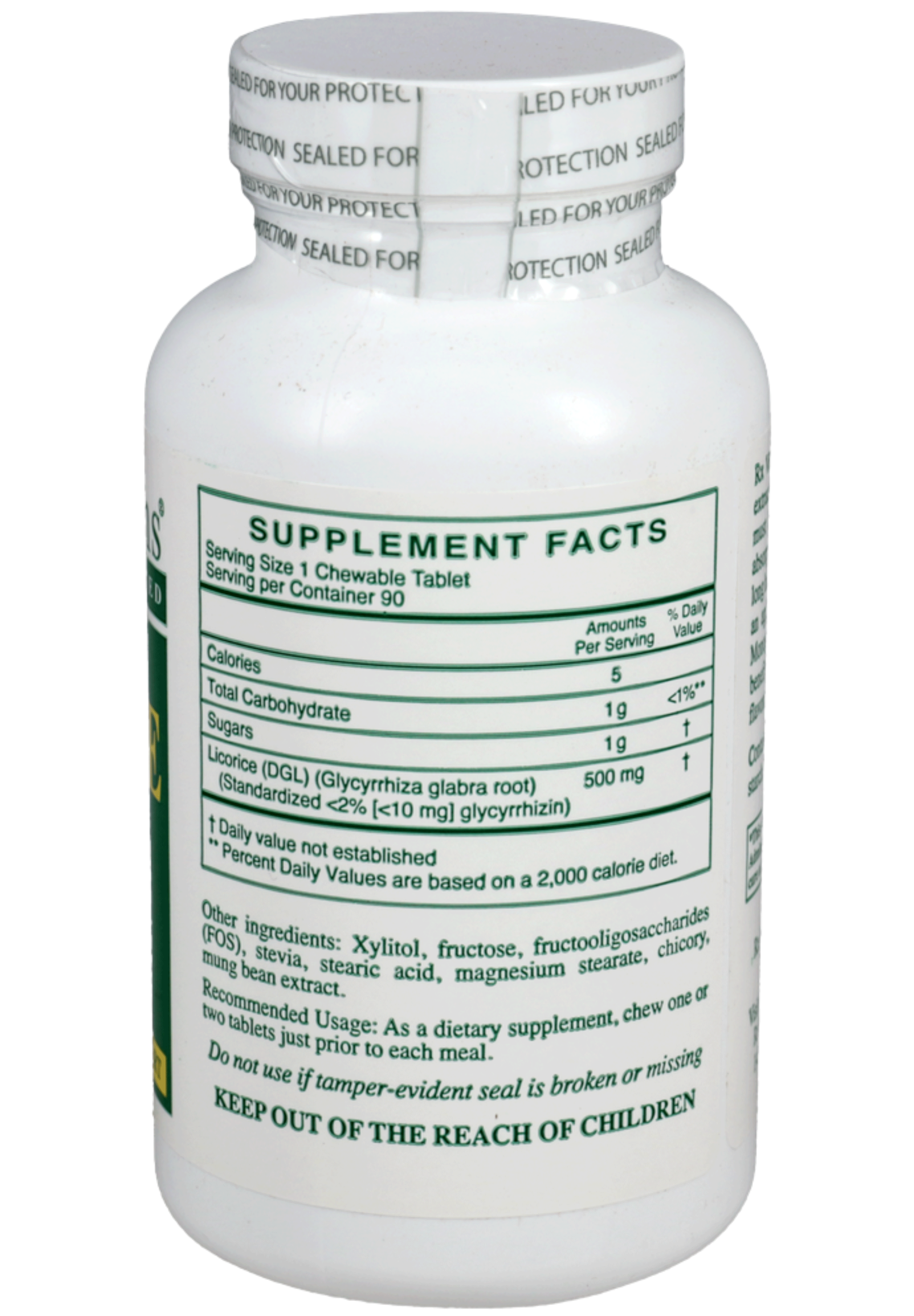 Rx Vitamins Chewable Licorice DGL Ingredients