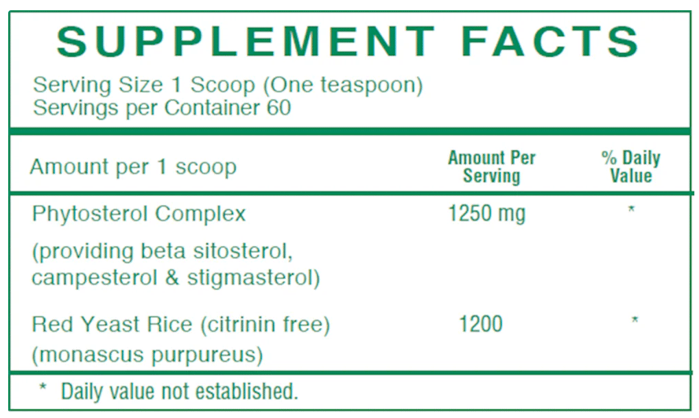 Rx Vitamins NaturLo Cholesterol Powder Ingredients
