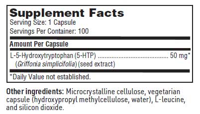 SFI HEALTH (Klaire Labs) 5-HTP 50 mg Ingredients