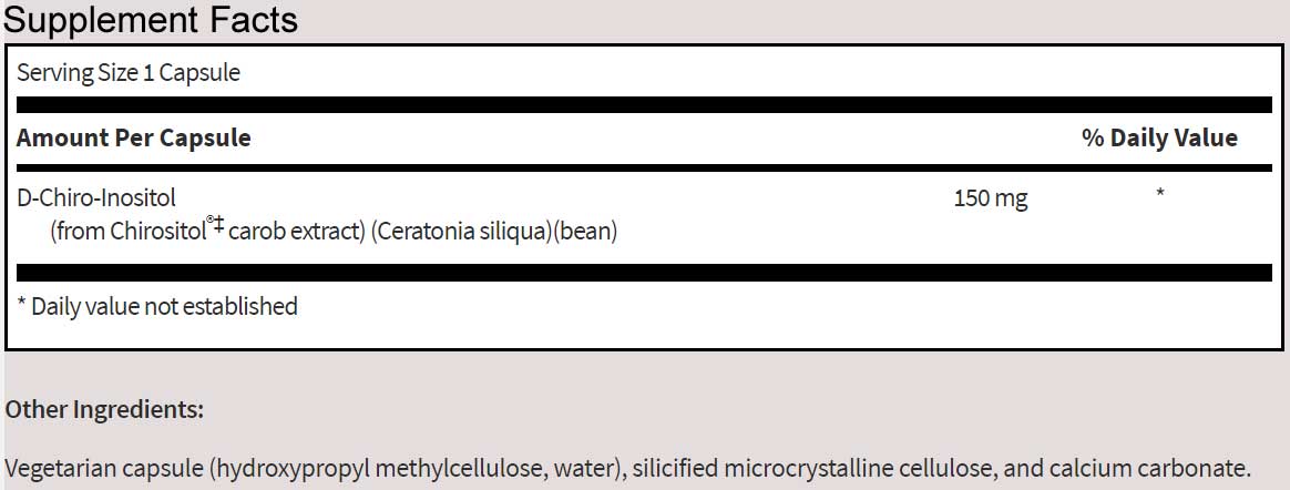 SFI HEALTH (Klaire Labs) D-Chiro-Inositol Ingredients