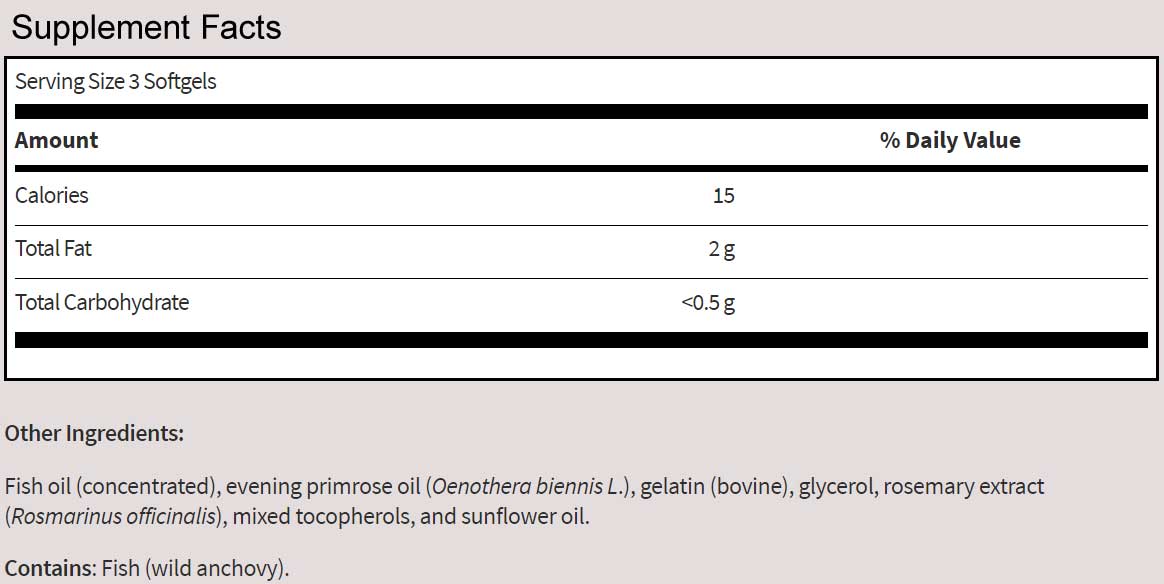 SFI HEALTH (Klaire Labs) Equazen Pro ADHD Support† Softgels Ingredients