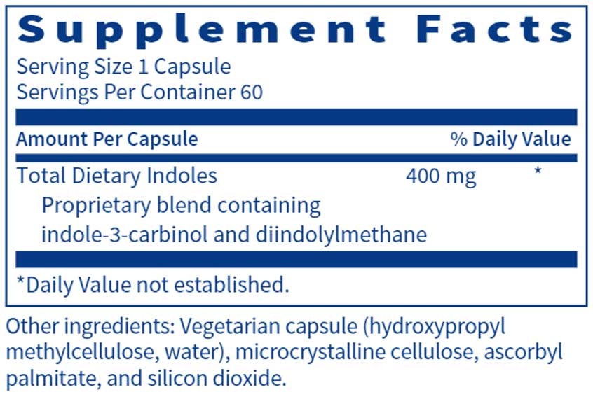 SFI HEALTH (Klaire Labs) Indole Forté Ingredients