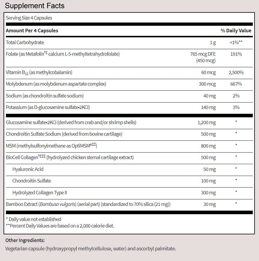 SFI HEALTH (Klaire Labs) Joint Support Formula Ingredients
