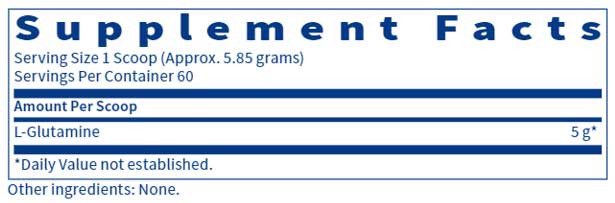 SFI HEALTH (Klaire Labs) L-Glutamine Powder Ingredients