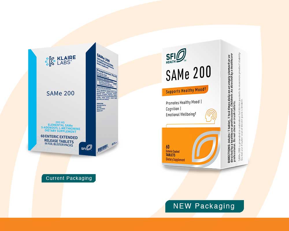 SFI HEALTH (Klaire Labs) SAMe 200 New Look