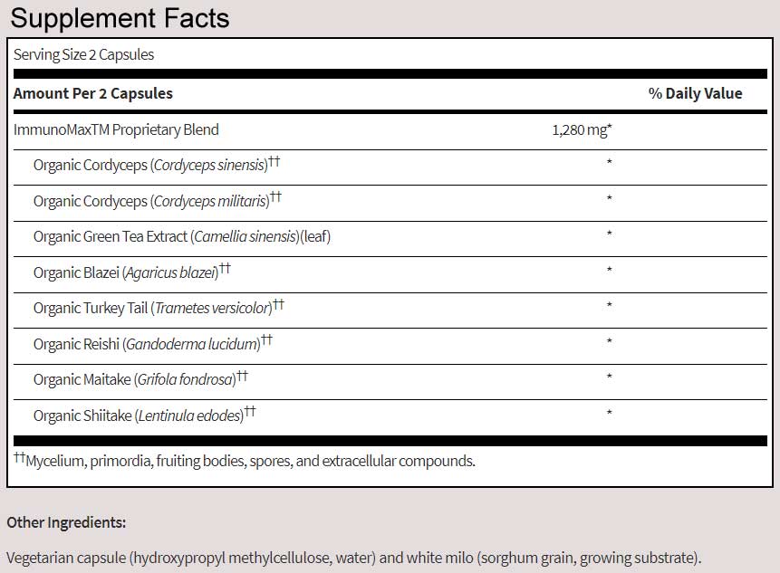 SFI HEALTH (Klaire Labs) Ther-Biotic® ImmunoMushroom™ Ingredients
