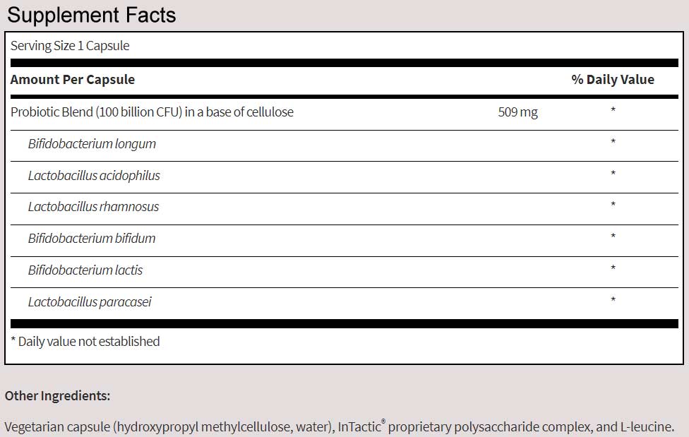 SFI HEALTH (Klaire Labs) Ther-Biotic® Leaky Gut (Factor 6) Ingredients