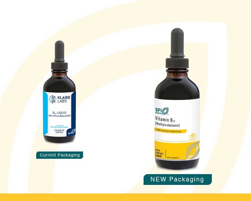 SFI HEALTH (Klaire Labs) Vitamin B12 Liquid Methylcobalamin 1000 mcg New Look