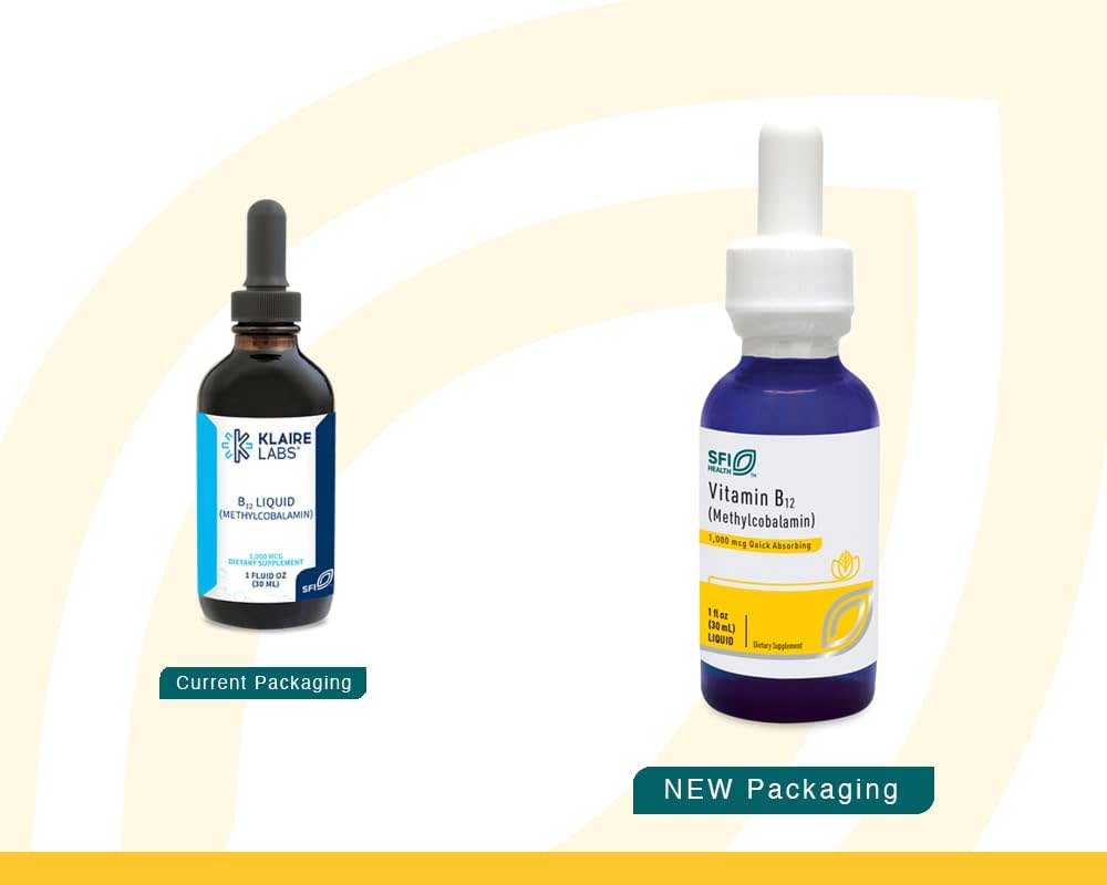 SFI HEALTH (Klaire Labs) Vitamin B12 Liquid Methylcobalamin 1000 mcg New Look