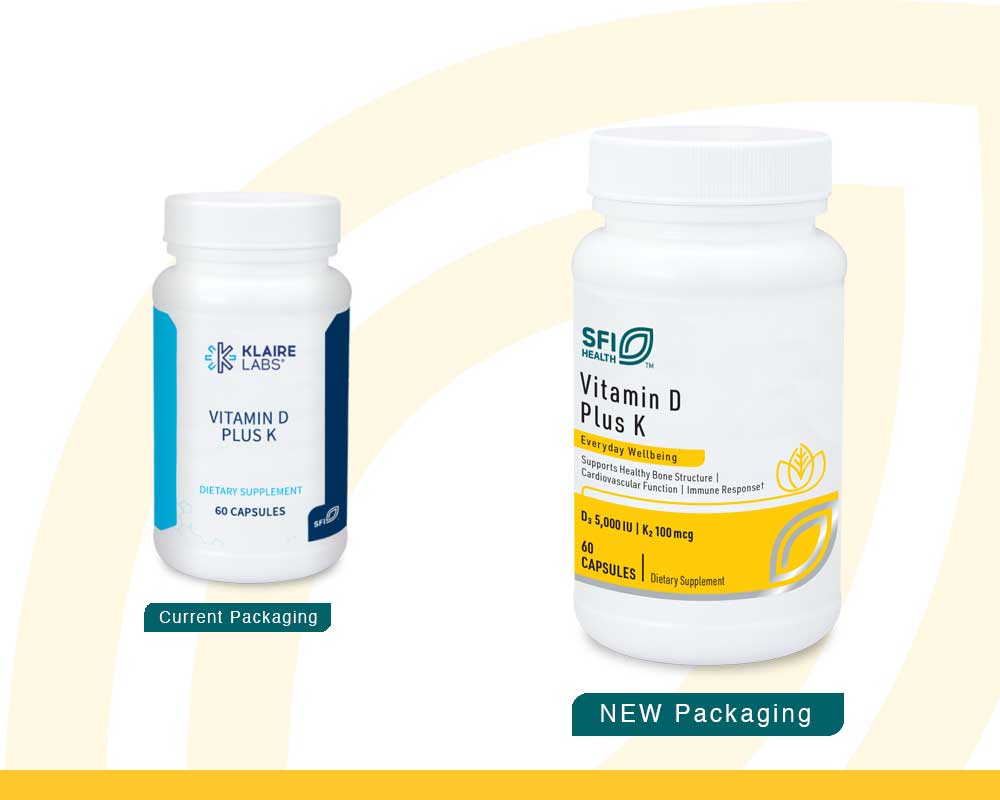 SFI HEALTH (Klaire Labs) Vitamin D Plus K New Look