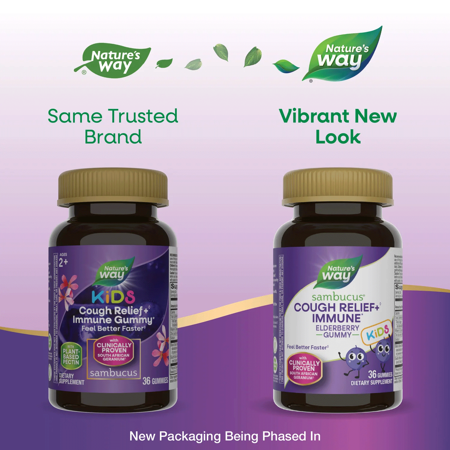 Nature's Way Sambucus Cough Relief + Immune Elderberry Gummy For Kids