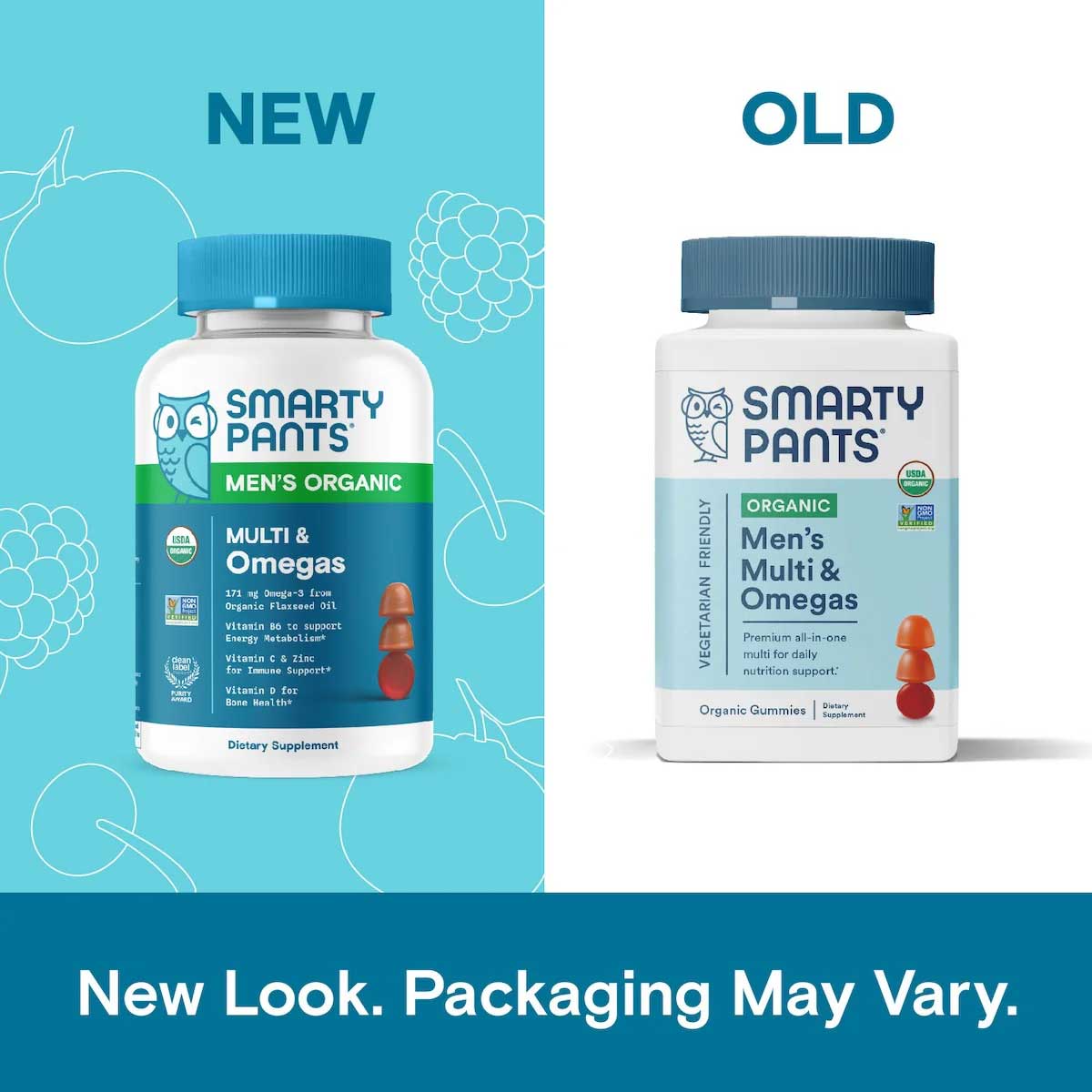 SmartyPants Men's Organic Multi & Omegas New Look