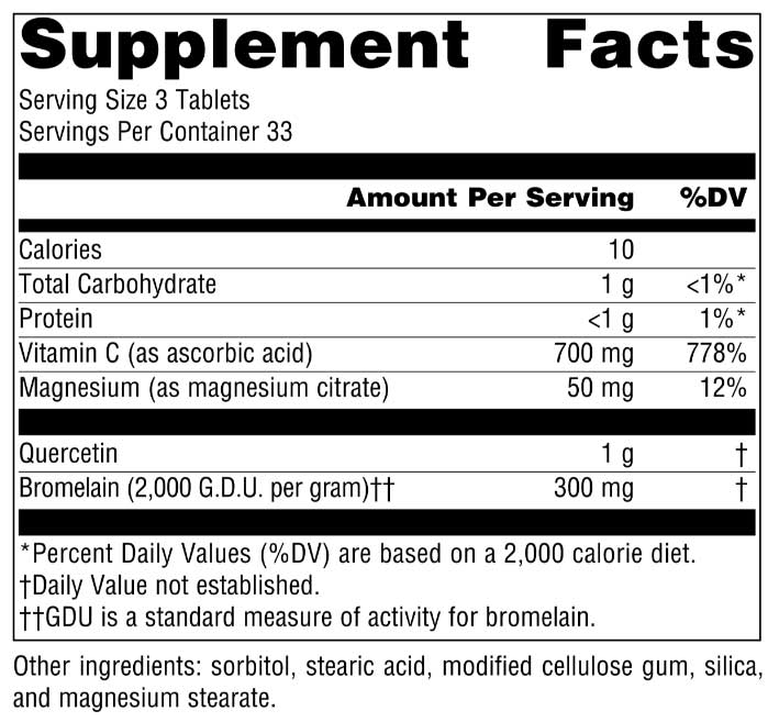Source Naturals Activated Quercetin Ingredients