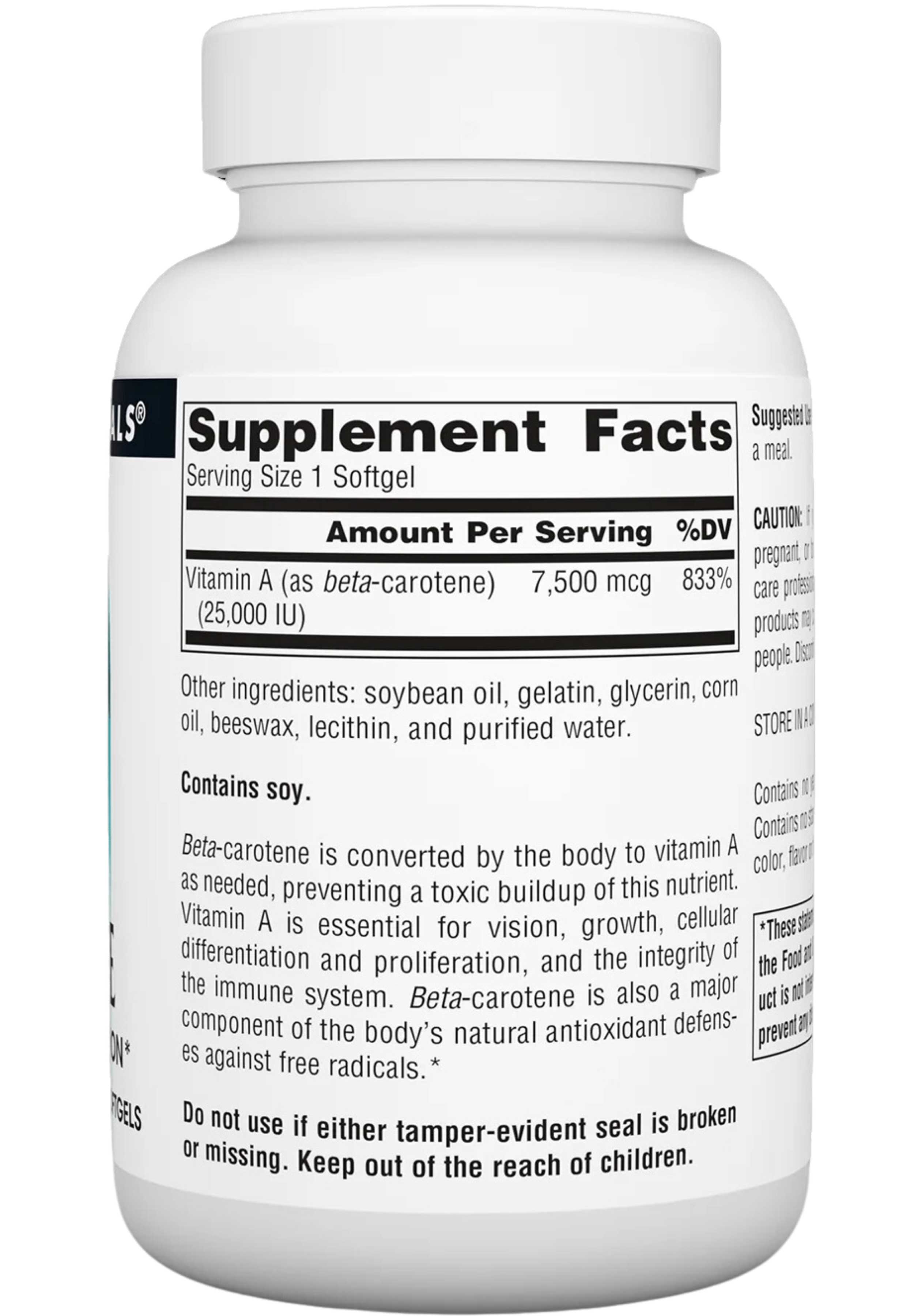 Source Naturals Beta Carotene Ingredients