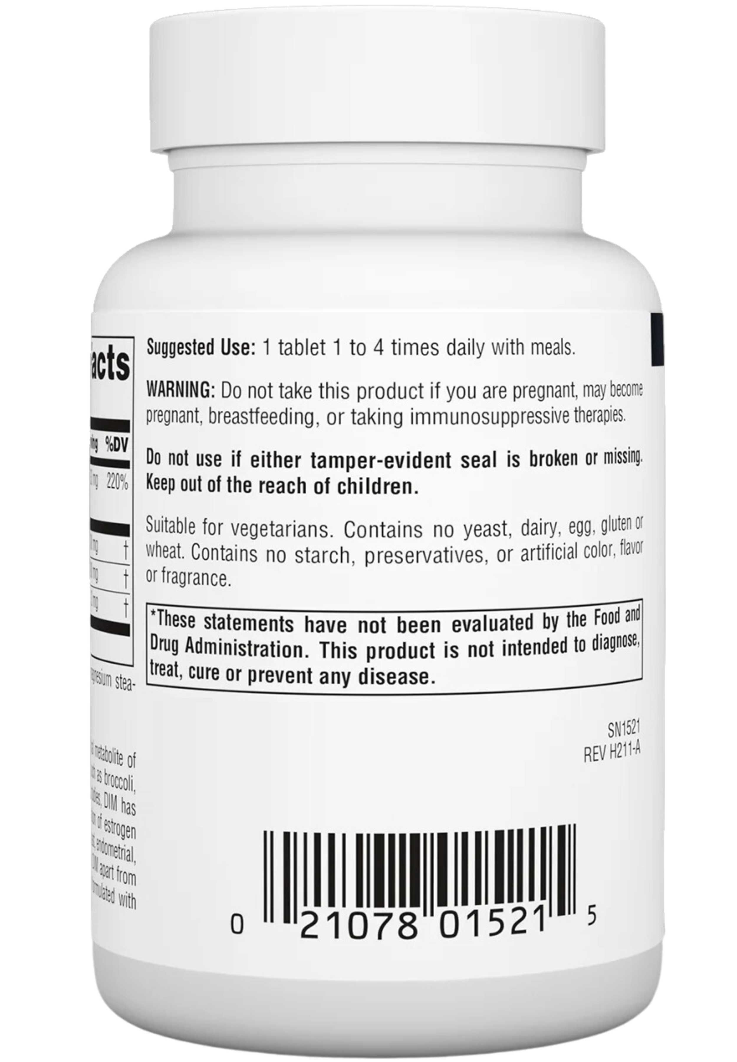 Source Naturals DIM 100 mg Ingredients