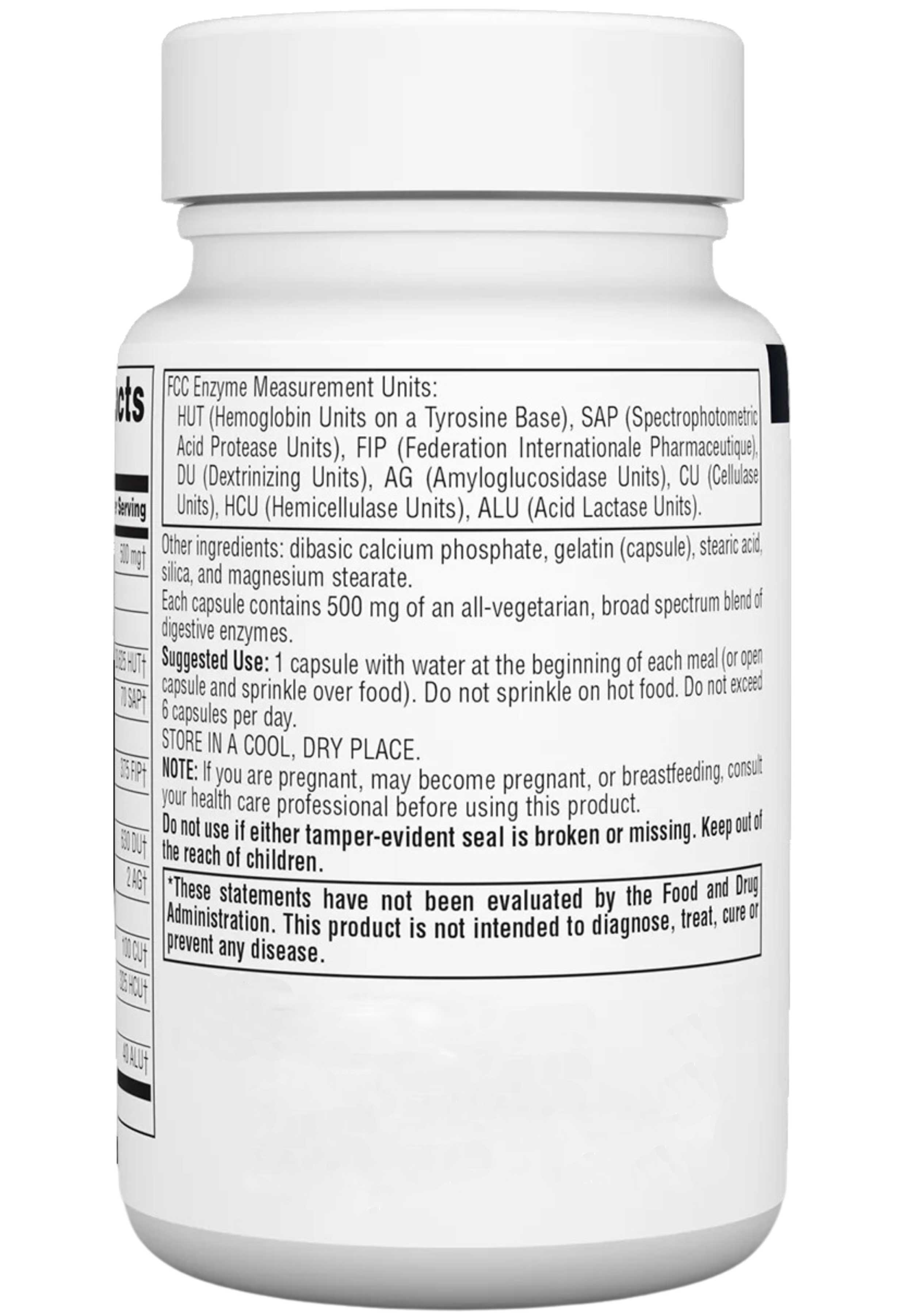 Source Naturals Essential Enzymes Ingredients