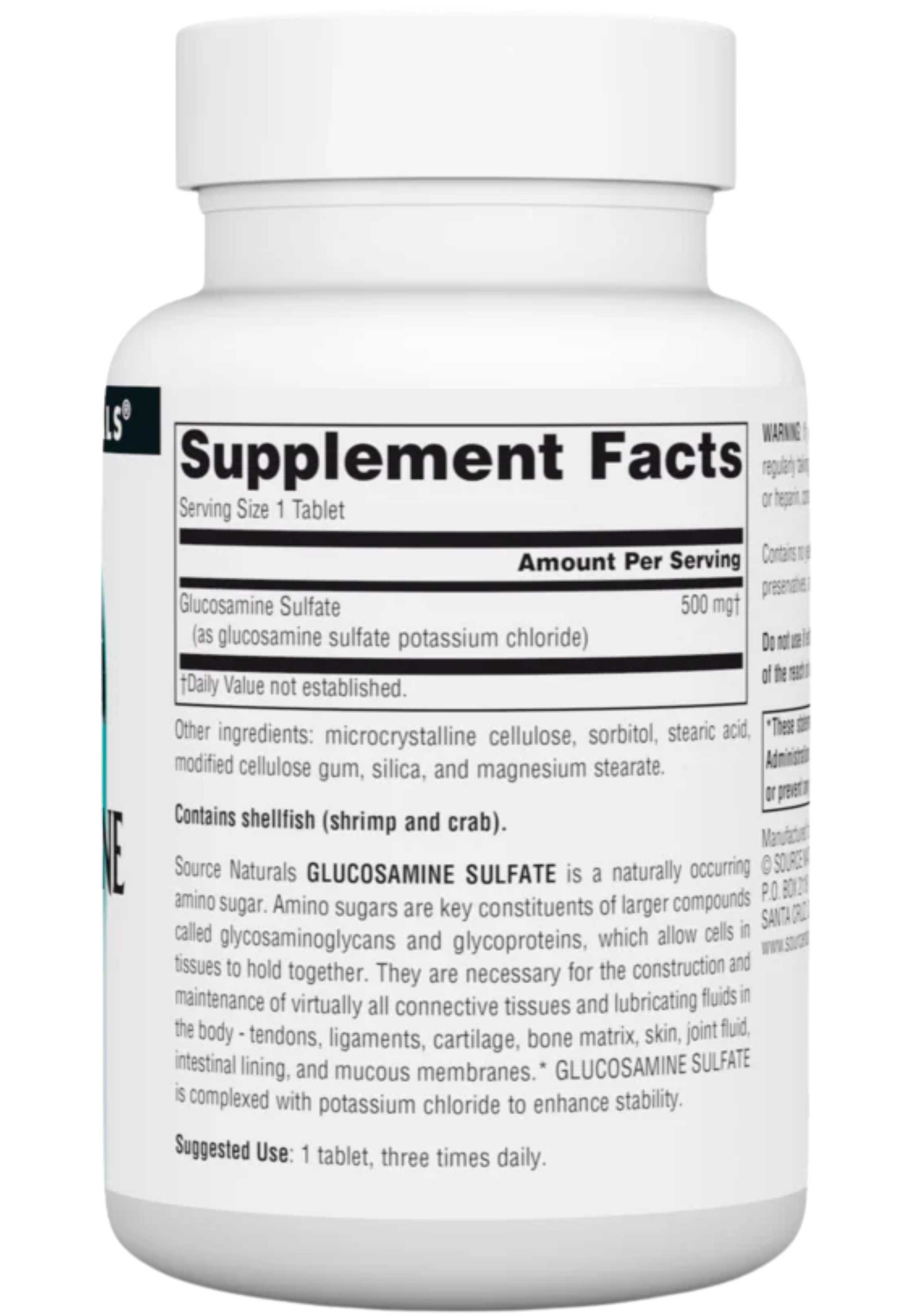 Source Naturals Glucosamine Sulfate 500 mg Ingredients