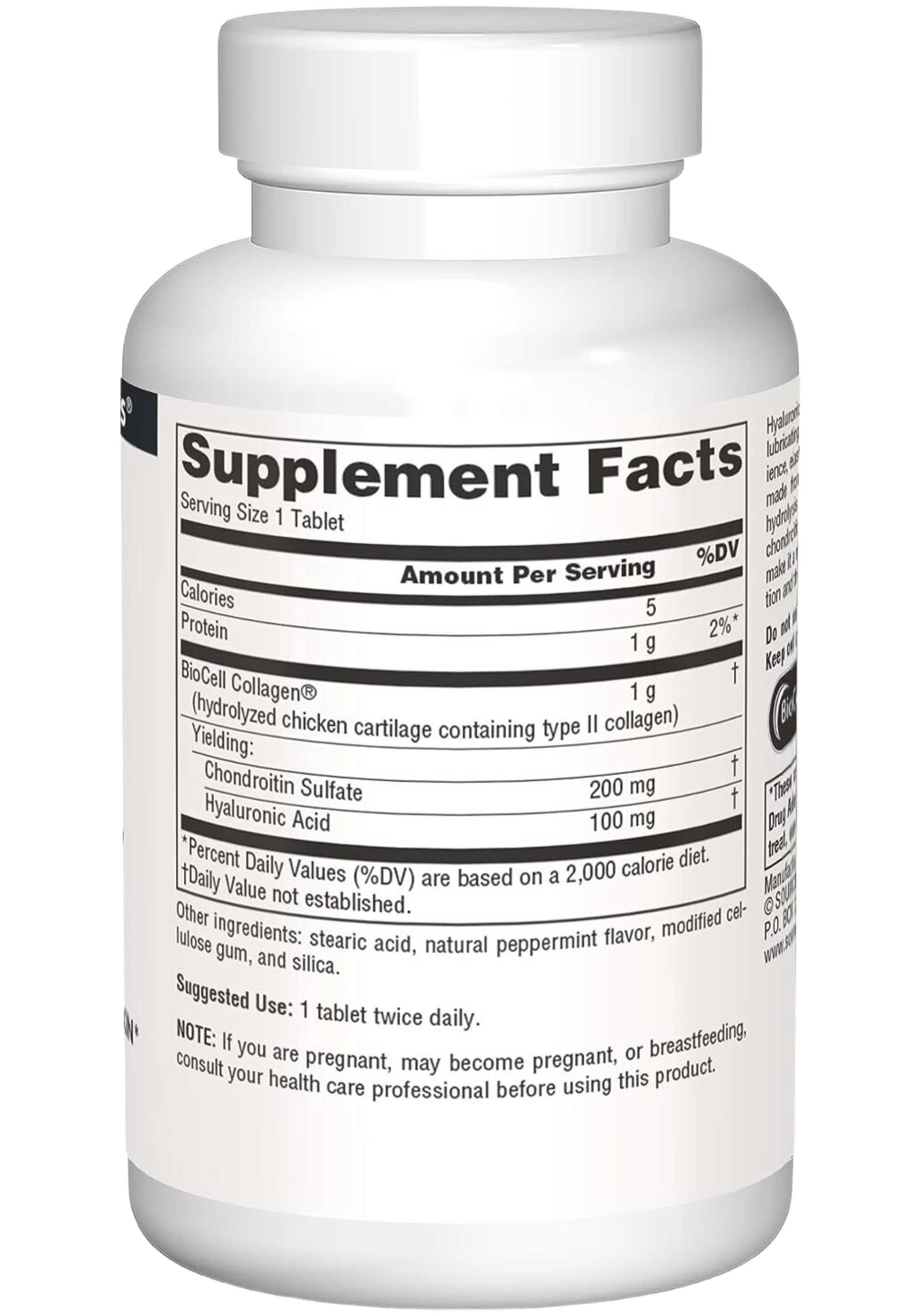 Source Naturals Hyaluronic Acid 100 mg Ingredients