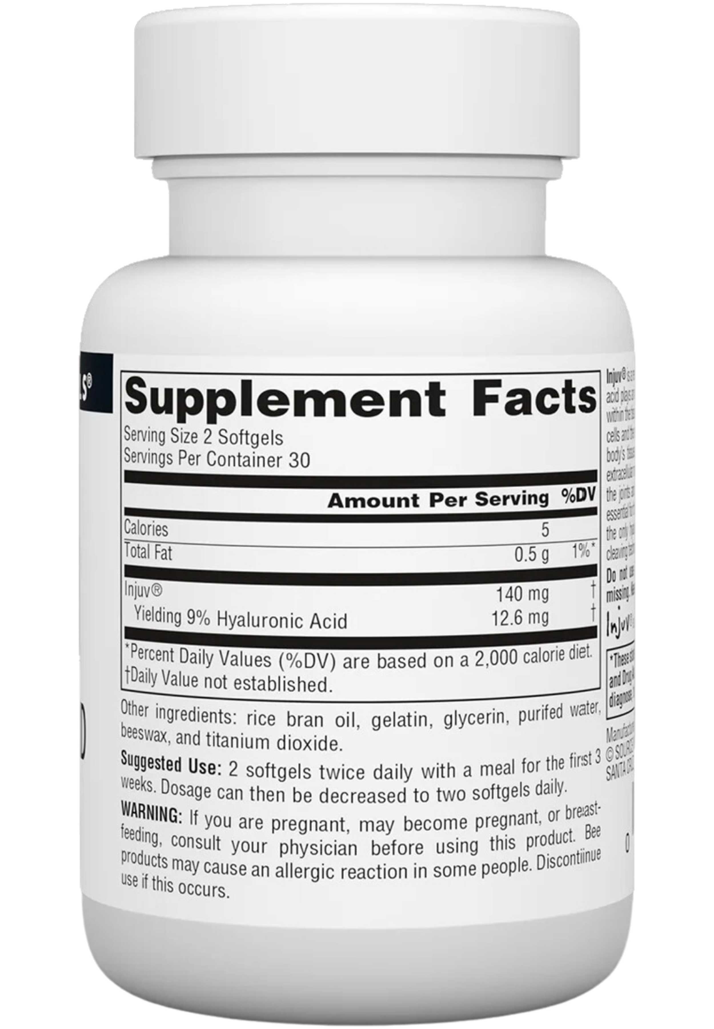 Source Naturals Injuv® Hyaluronic Acid 70 mg Ingredients