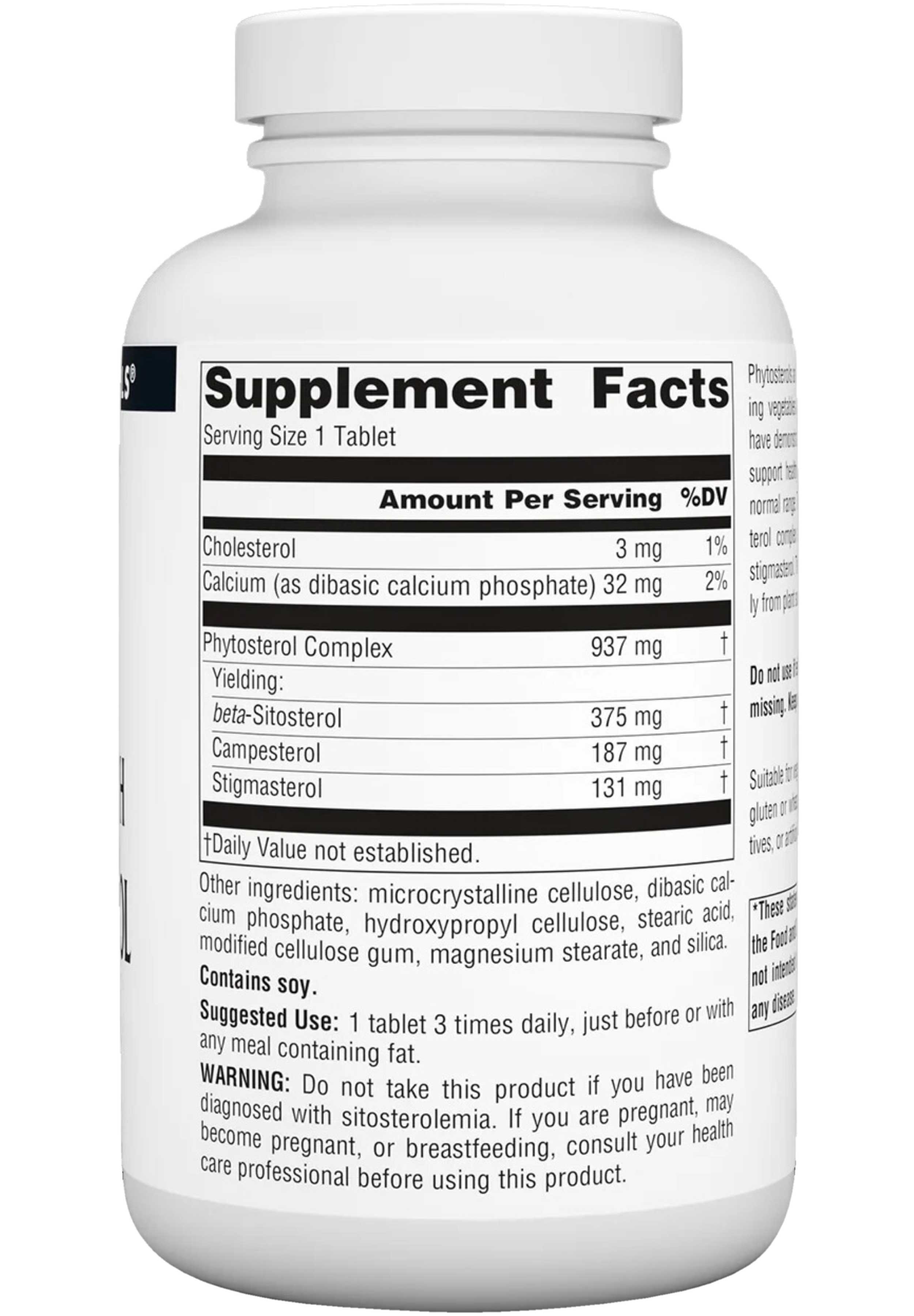 Source Naturals Mega Strength Beta Sitosterol Ingredients