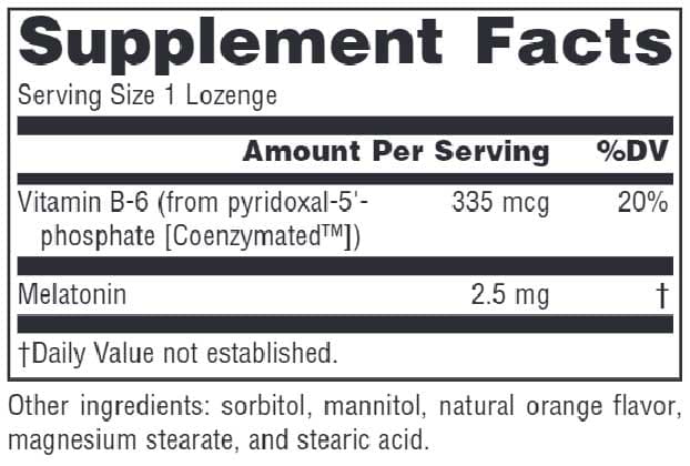 Source Naturals Melatonin 2.5 mg Ingredients