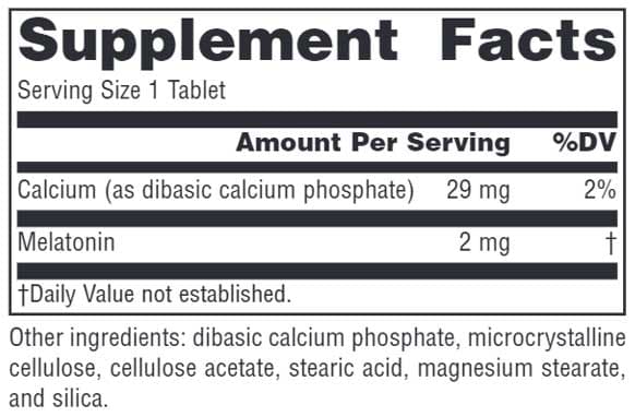 Source Naturals Melatonin Timed-Release 2 mg Ingredients