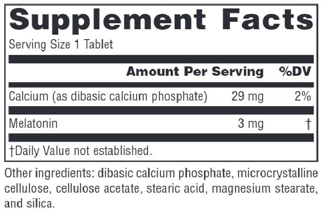 Source Naturals Melatonin Timed-Release 3mg Ingredients