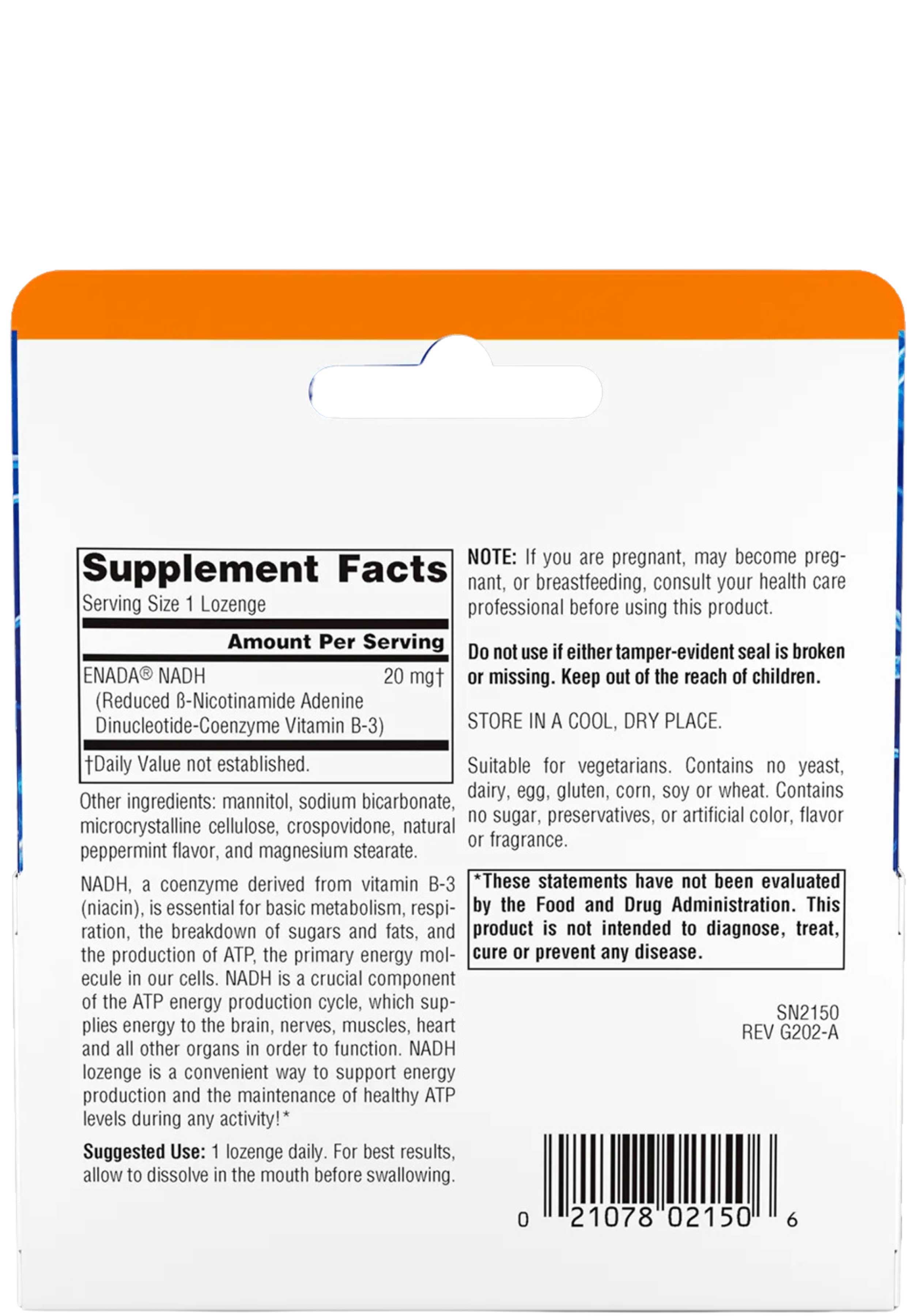 Source Naturals NADH Peppermint 20 mg Ingredients