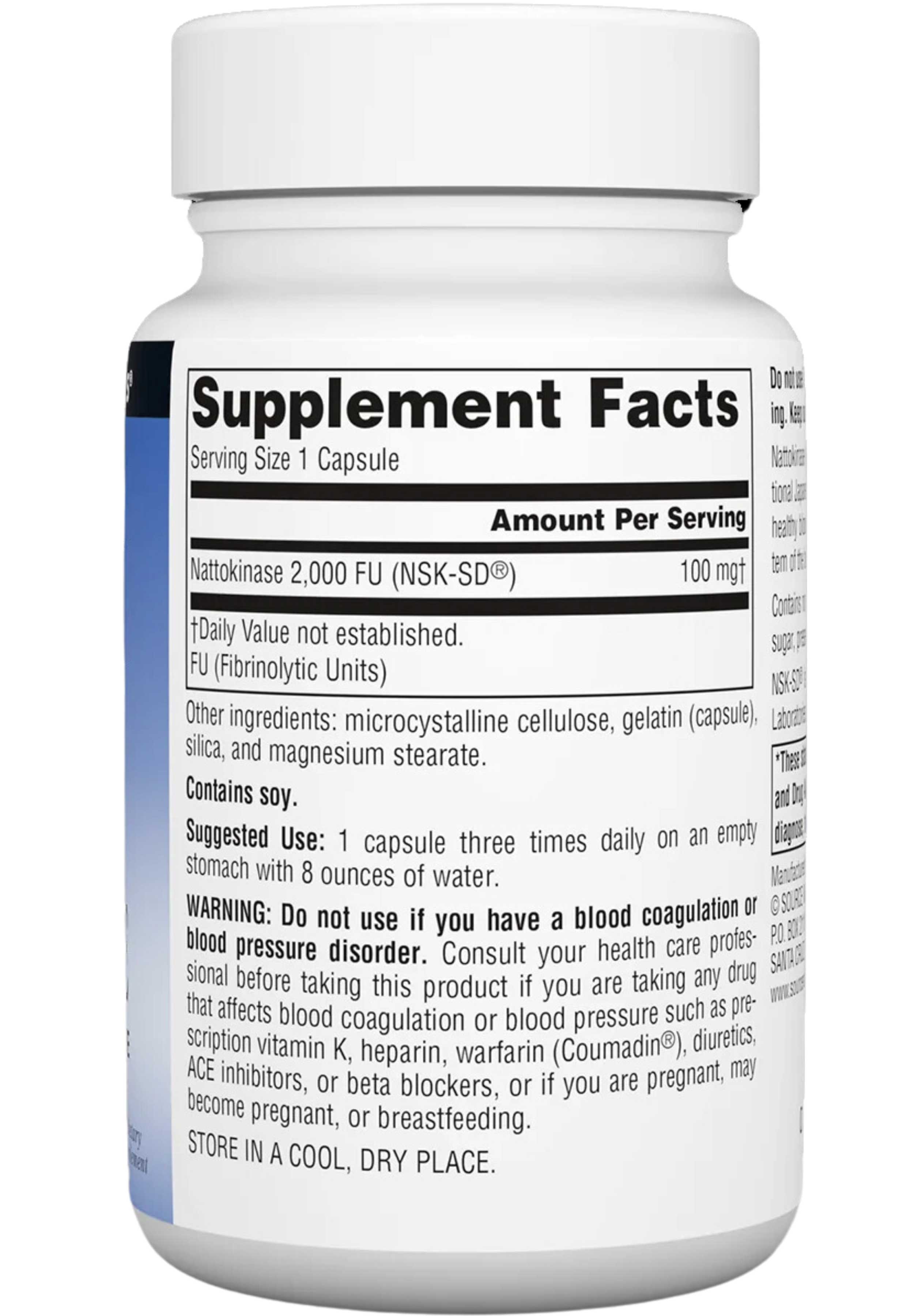 Source Naturals Nattokinase 100 mg Ingredients