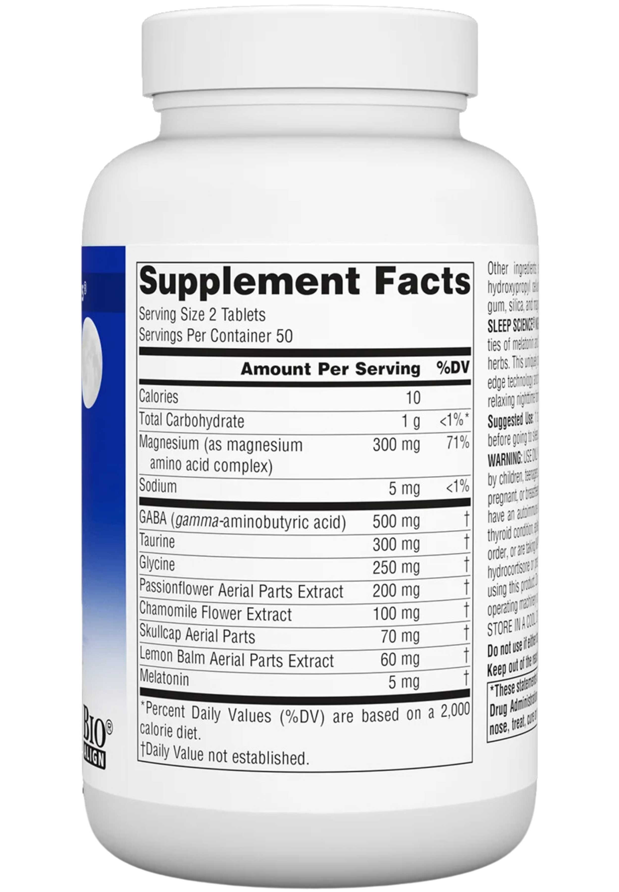 Source Naturals NightRest w/Melatonin Ingredients