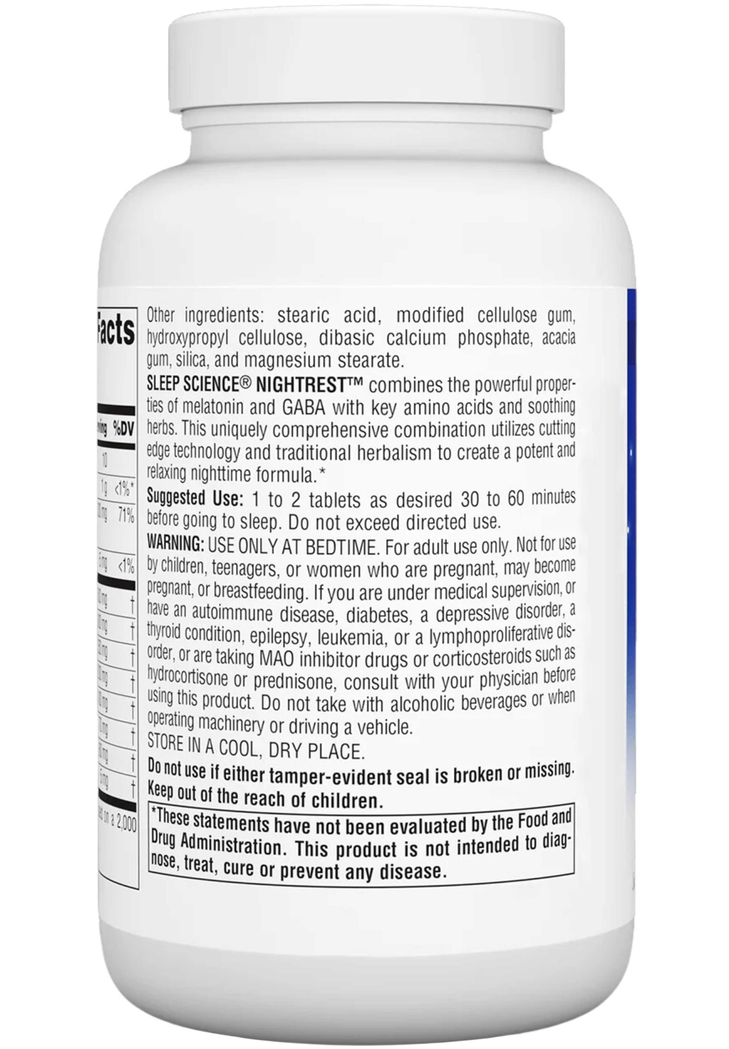 Source Naturals NightRest w/Melatonin Ingredients