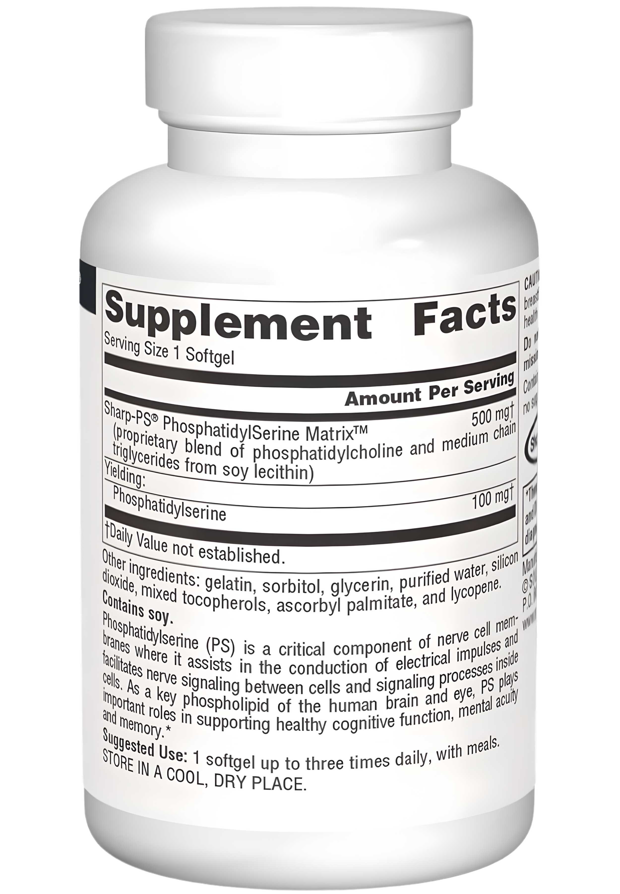 Source Naturals Phosphatidyl Serine Matrix 500 mg Ingredients