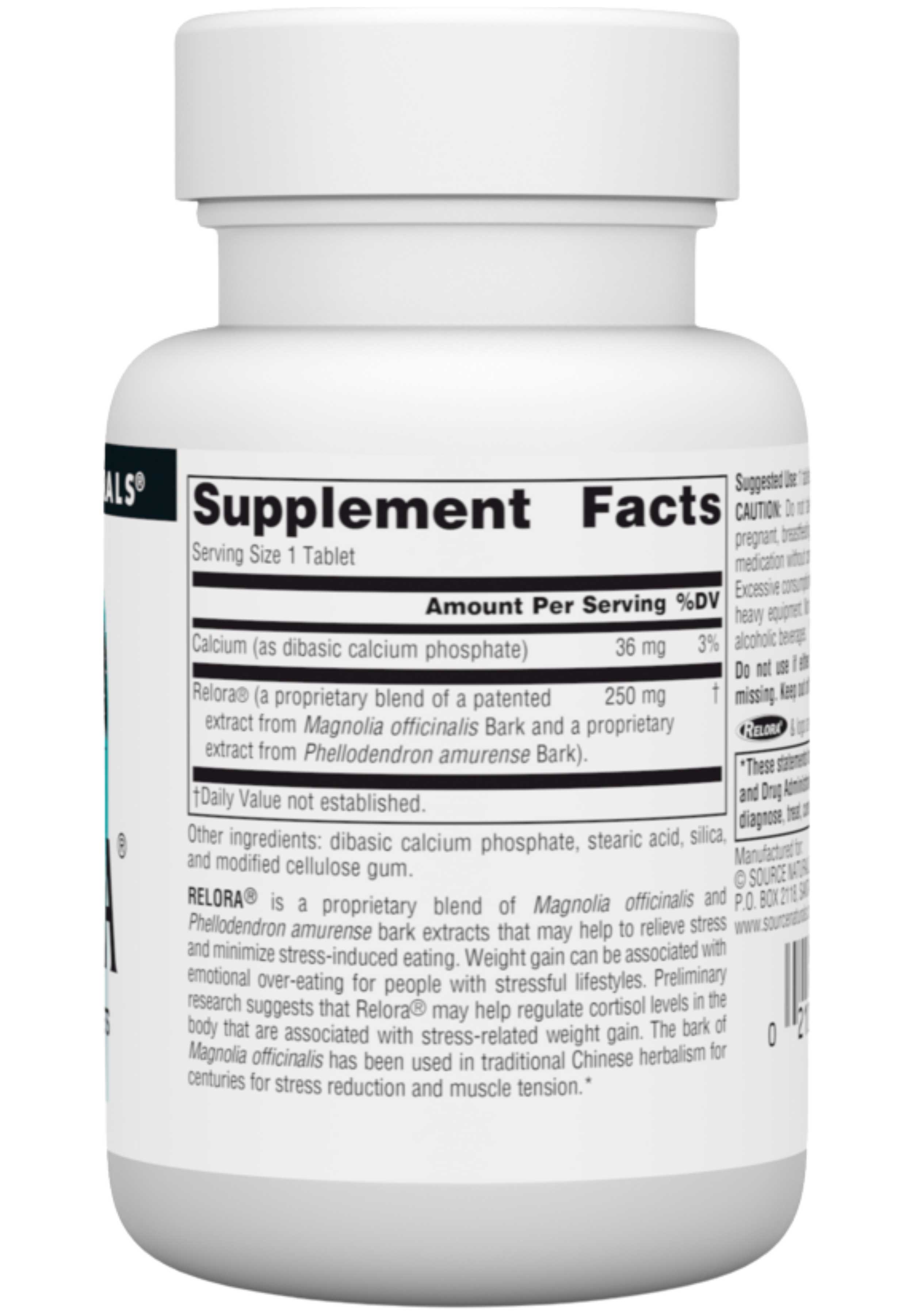 Source Naturals Relora 250 mg Ingredients