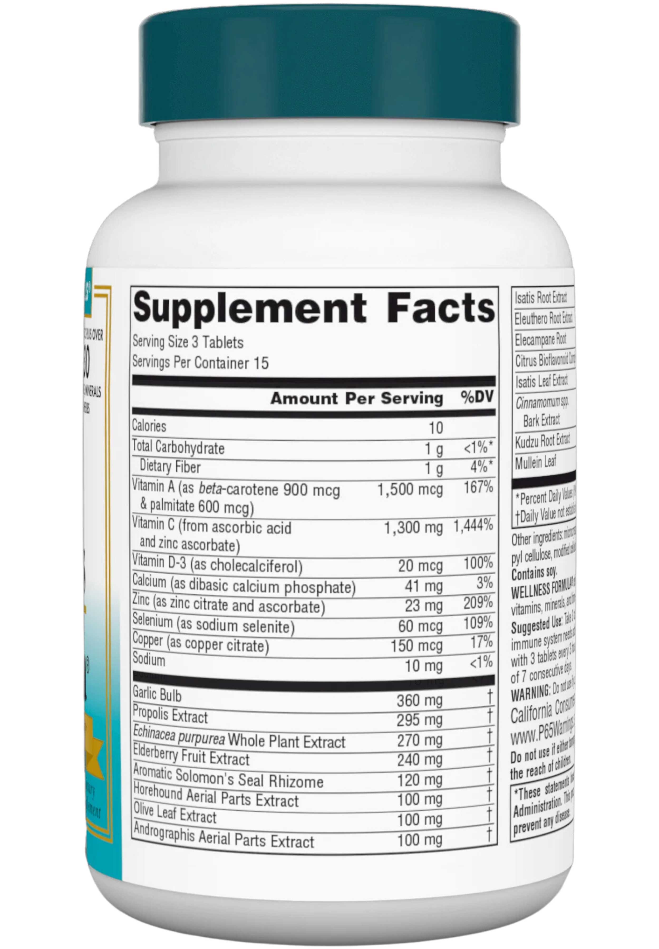 Source Naturals Wellness Formula® (TABS) Ingredients