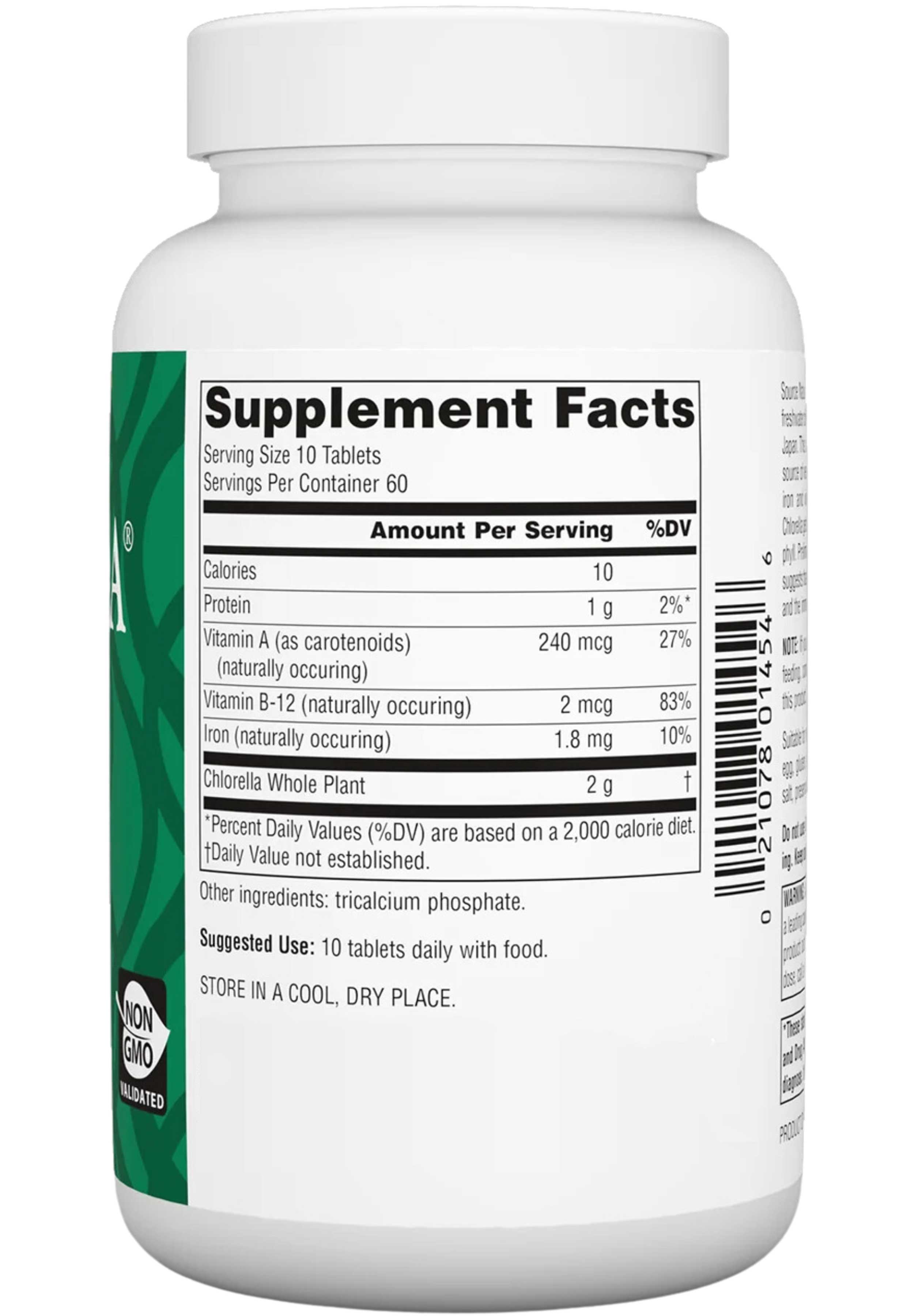 Source Naturals Yaeyama Chlorella Ingredients