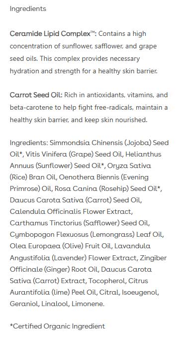 Suki Facial Oil (Formerly Nourishing Facial Oil) Ingredients