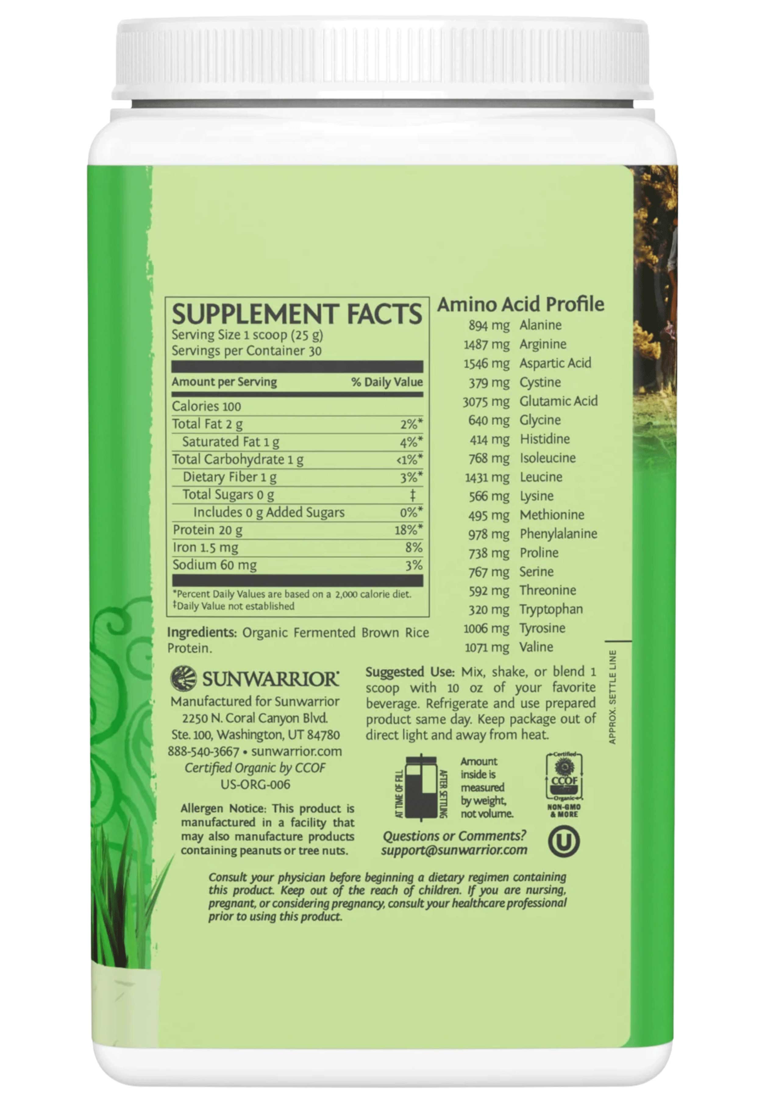 Sunwarrior Classic Protein 750g (30 servings)