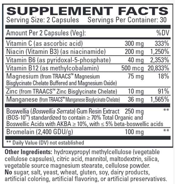 Terry Naturally Healthy Ligaments & Tendons Ingredients