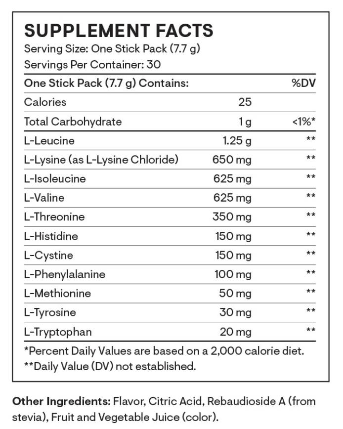 Thorne Research Amino Complex-Travel Packs Ingredients