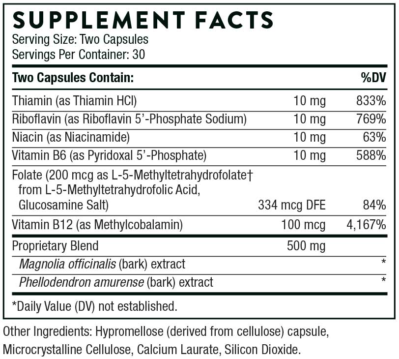 Thorne Research Craving and Stress Support (Formerly Relora Plus) Ingredients