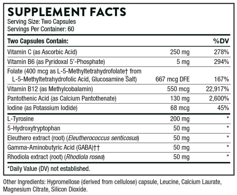 Thorne Research Emotion Balance Support (formerly Deproloft-HF) Ingredients