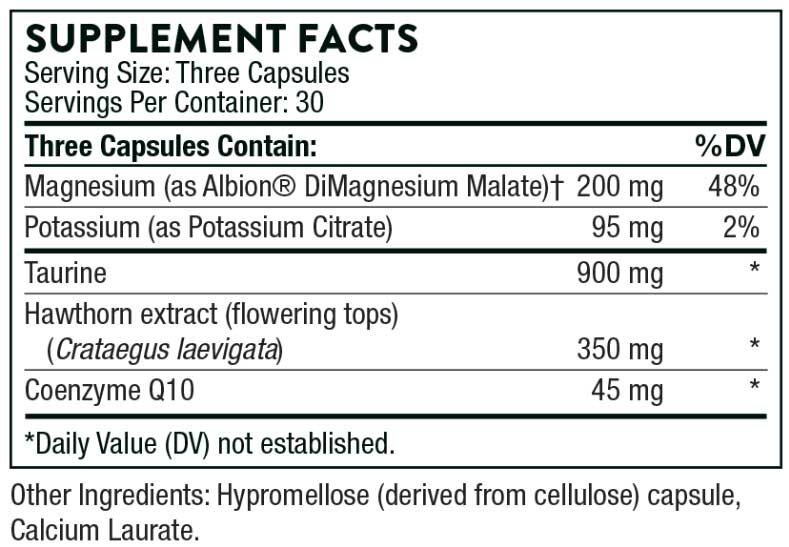 Thorne Research Heart Health Complex (Formerly Q10 Plus) Ingredients