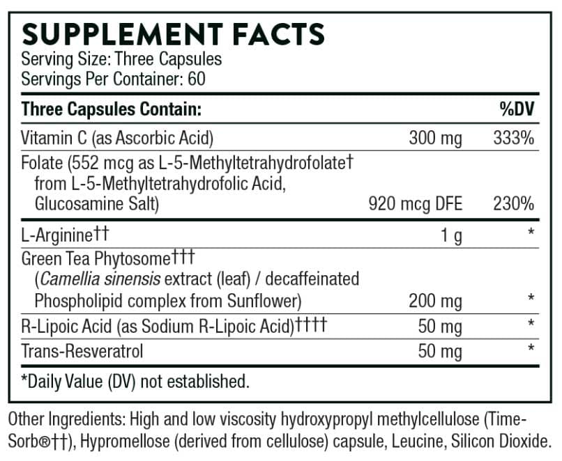 Thorne Research L-Arginine Plus (formerly Perfusia Plus) Ingredients