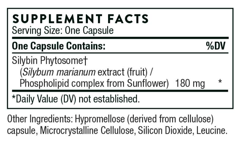 Thorne Research Milk Thistle Phytosome (Formerly Siliphos) Ingredients