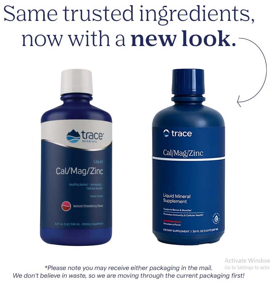 Trace Minerals Research Liquid Cal/Mag/Zinc Strawberry New Look