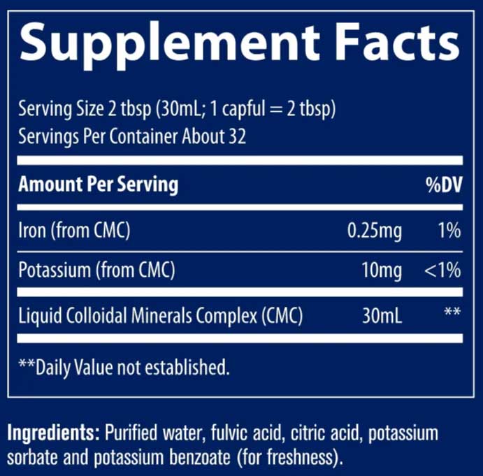 Trace Minerals Research Colloidal Minerals Ingredients