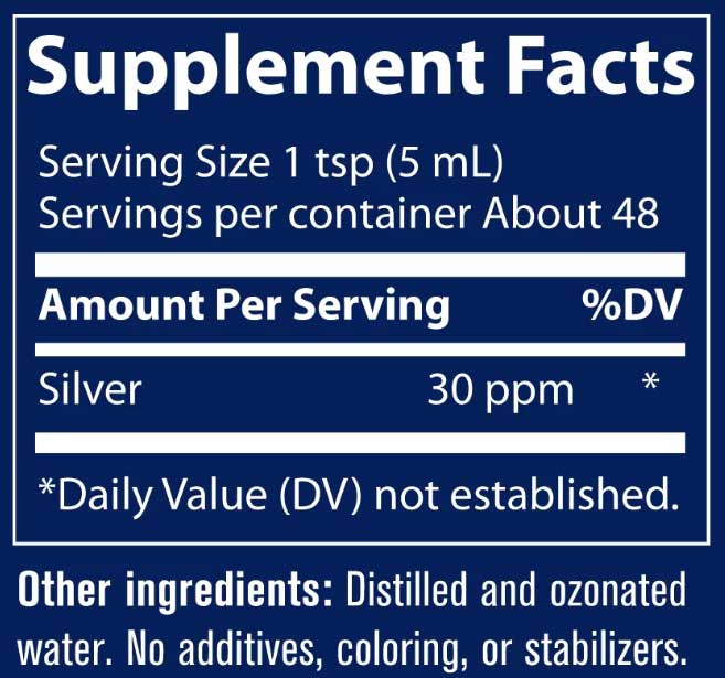 Trace Minerals Research Colloidal Silver 30 PPM Ingredients