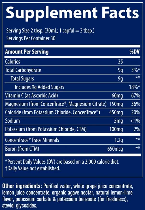 Trace Minerals Research ConcenTrace (Flavored) Ingredients
