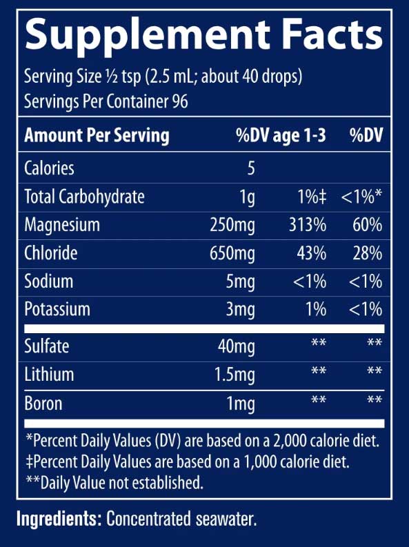 Trace Minerals Research ConcenTrace Trace Mineral Drops Ingredients